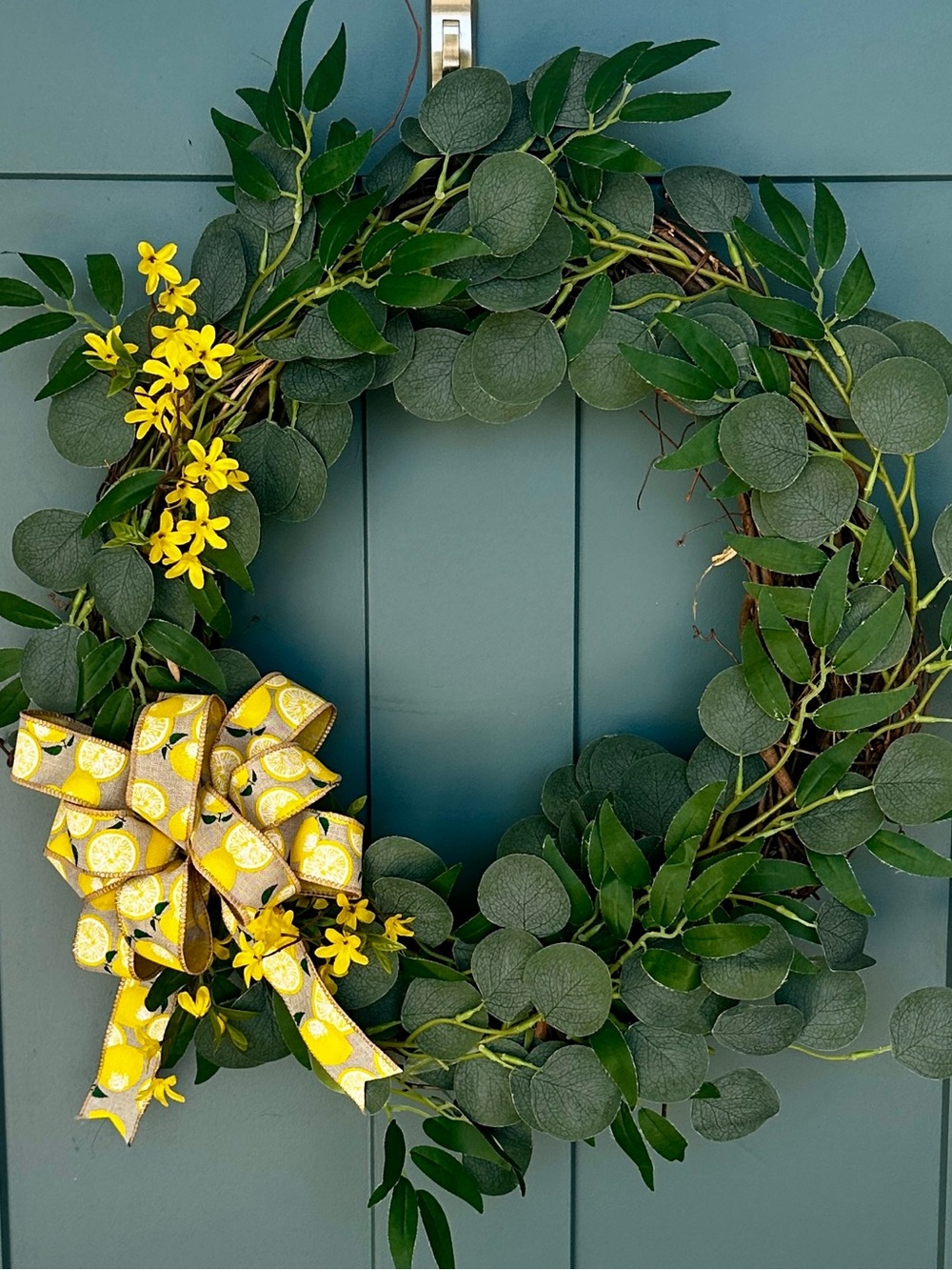 Lemon Grapevine Wreath | Summer Front Door Decor | Handmade Farmhouse Wreath